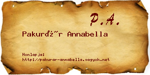Pakurár Annabella névjegykártya
